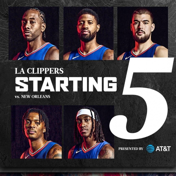 快船今日首發：海蘭德繼續頂替哈登 卡椒攜手出戰