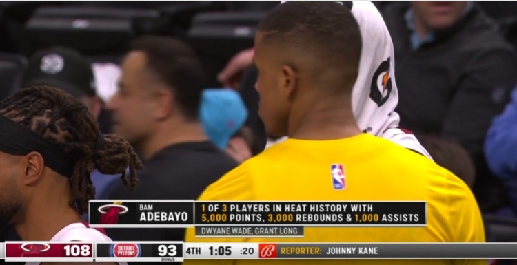 阿德巴約至少5000分3000籃板1000助攻 熱火隊史第三人