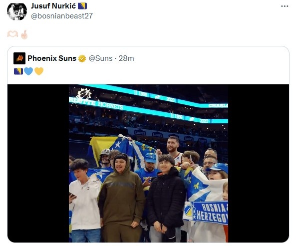 父老鄉親來助陣！努爾基奇賽后和波黑球迷合影留念：